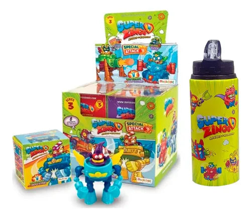 Superzings Caja 8 Superbots Coleccionables+1 Botella Serie 3