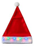 Pack 6 Gorros Luces Led Viejito Pascuero Fiestas Navideñas Rojo
