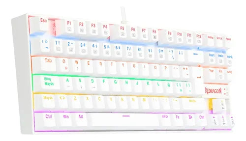 Teclado Gamer Redragon Kumara K552w Red Rainbow Tkl Ag Nkro Blanco Español Latinoamérica