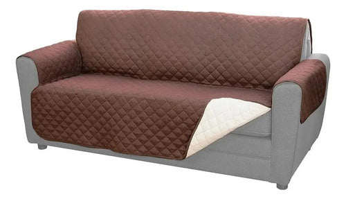 Funda Cubre Sofa  2 Cuerpos Antiderrame Protector Mascotas Marrón
