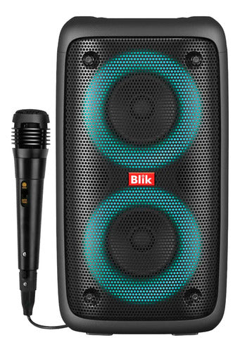 Parlante Karaoke Blik Voice3 Bt 5.3 Radio Tf/sd Tws Rgb 7h Negro