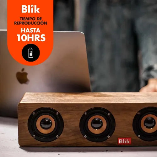 Parlante Bluetooth Blik Rockwood Café Madera