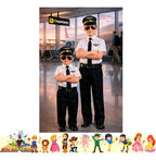 Disfraz Traje Piloto Cuentos Infantiles Dia Del Libro Niños Blanco