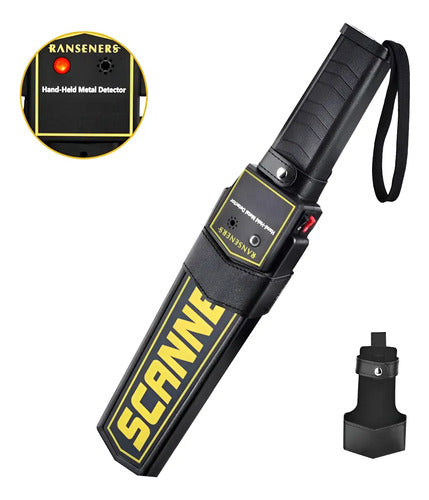 Detector De Metales De Mano Paleta Scanner Alta Seguridad Negro