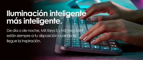 Teclado Inalambrico Logitech Mx Keys S Recargable Usb-c A A Grafito Español Latinoamérica