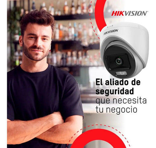 Camara De Seguridad Analoga Domo Hikvision Colorvu 2mp 2.8mm Blanco
