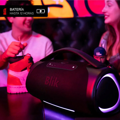 Parlante Bluetooth Portátil Blik Bass400 160w Ipx7 Color Negro