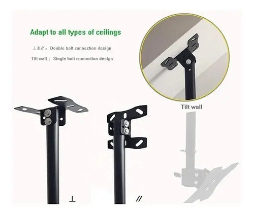Soporte Tv Columna Para Techo Base Para Tv 26  A 60  Negro
