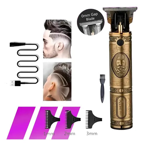 Cortadora De Cabello Trimmer Perfil Hombre Profesional Dorado
