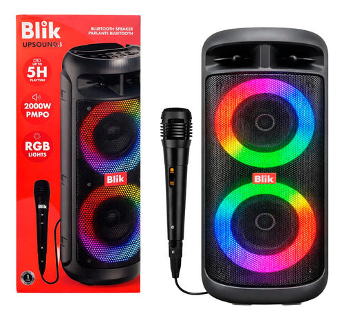 Parlante Karaoke Blik Upsound3 Bt 5.3 Radio Tf/sd Tws Rgb 5h Negro