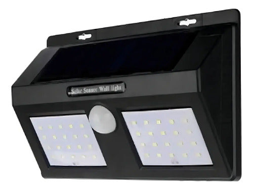 Lámpara Solar Led 40 Negro Sensor Movimiento Exterior Jardín Pared