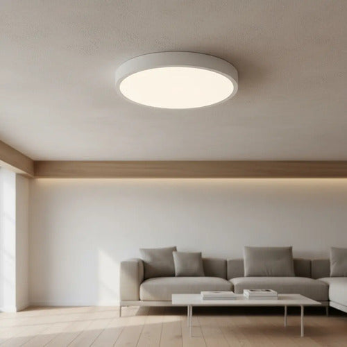 Panel Led Foco Blanco Frío 28cm Sobrepuesto Redondo 24w Blanco
