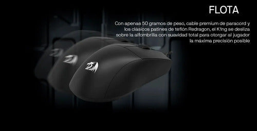 Mouse Gamer Redragon King 1k 50-12.400 Dpi 5 Botones Negro