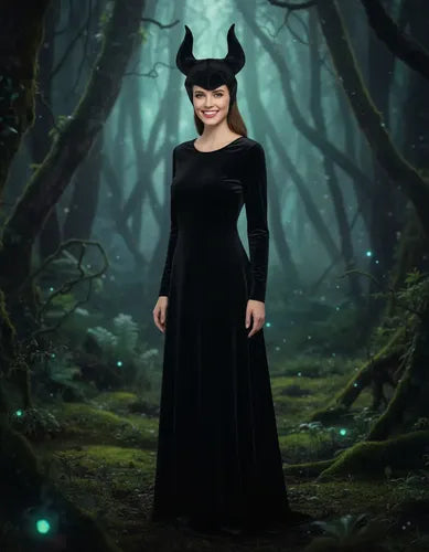 Sombrero Cuernos Malefica Disfraz Cosplay Fiestas Halloween Negro Unica Tela