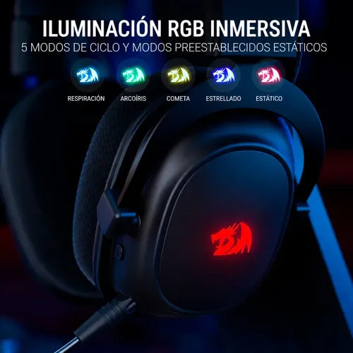 Audifonos Gamer Inalambricos Redragon Zeus Pro H510-pro 53mm Negro
