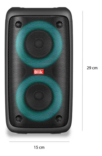 Parlante Karaoke Blik Voice3 Bt 5.3 Radio Tf/sd Tws Rgb 7h Negro