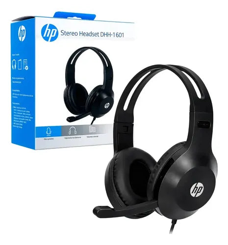 Audifonos Alambrico Hp Dhh-1601 Estereo Jack 3.5mm Microfono Negro