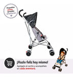 Coche Paseo Paragua Plegable Resistente Con Cinturón Y Freno Gris