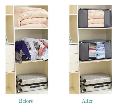 Organizador De Bolsas De Almacenamiento De Ropa Pack 6uds Gris