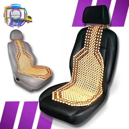 Respaldo De Madera Confortable Para Sillas Autos Camionetas Marrón Claro