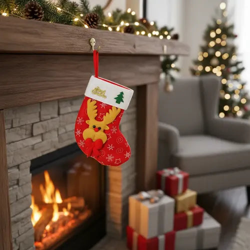 Mini Botas Calcetin Dulcero Adornos Deco Fiestas Navideñas Rojo Surtido