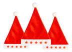 3 Gorros Estrellitas Led Viejito Pascuero Fiestas Navideñas Rojo