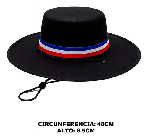 Sombrero Huaso Baile Cueca Niños Tradicion Fechas Patrias Negro Infantil 48cm