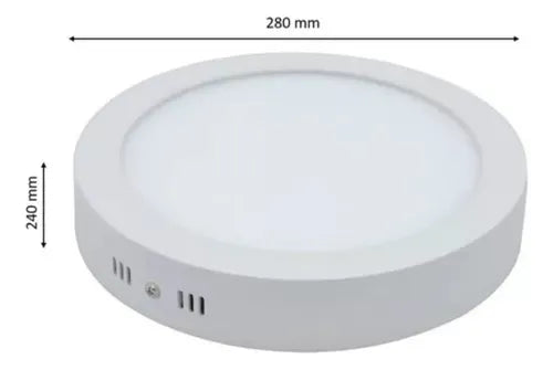 Panel Led Foco Blanco Frío 28cm Sobrepuesto Redondo 24w Blanco
