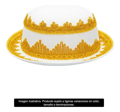 Sombrero Caporal Gorro Fiestas Patria Y Danzas Tradicionales Blanco Estandar Lisa