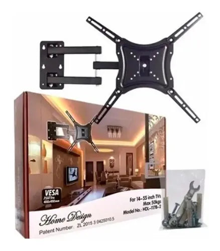 Soporte De Tv Pared Brazo Móvil 14 - 55 Toda Tv Plana Negro