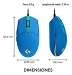 Mouse Gamer Logitech G203 Lightsync Con Rgb Y 6 Botones Azul
