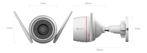 Camara Wifi Ip Ezviz H3c 2k+ Colorvu Exterior Ip67 Microsd Blanco
