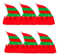 Pack 6 Sombreros Gorros Navidad Duende Elfo Navideño Verde
