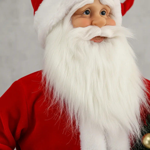 Muñeco Santa Con Dulces Animatronic Decoracion Navidad 115cm Rojo