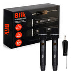 Pack 2 Micrófonos Blik Inalámbricos Con Receptor Karaoke Negro