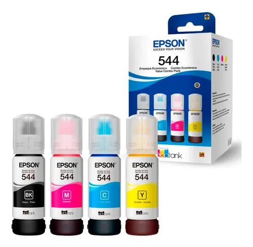 Pack 4 Tintas Epson Original L3210 L3250 L3260 L5190 L5290 Negro/cian/magenta/amarillo