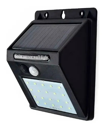 Lámpara Solar Led 20w Con Sensor De Movimiento Para Hogar Negro