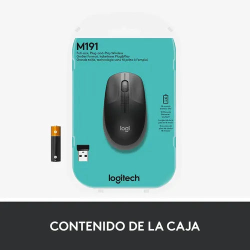 Mouse Inalambrico Logitech M190 Gris Full Size Gris Marengo