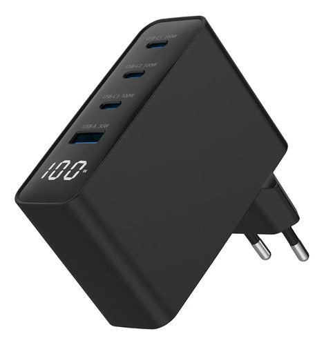 Cargador Master-g Carga Rapida 100w Multipuerto +cable Usb-c Negro