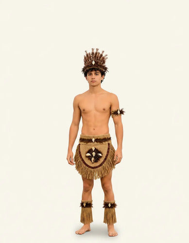 Traje Tipico Vestuario Pascuense Rapa Nui Fechas Patrias Marrón
