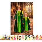 Disfraz Vestido Fiona Cuentos Infantiles Dia Del Libro Niñas Verde