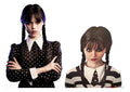 Peluca Merlina Disfraz Wednesday Merlina Locos Addams  Negro
