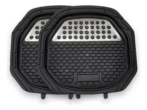 Alfombra Goma Cubre Piso Auto Universal Set 4 Piezas Negro