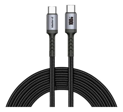 Cable Usb-c A Usb-c Master-g Carga Rapida 100w Antinudos 1m Negro