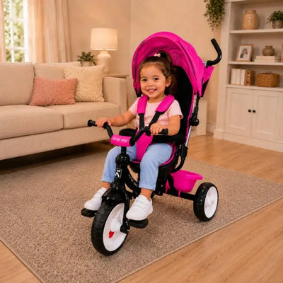 Triciclo Paseo Multifuncional Con Asiento 360º Amortiguador Rosado