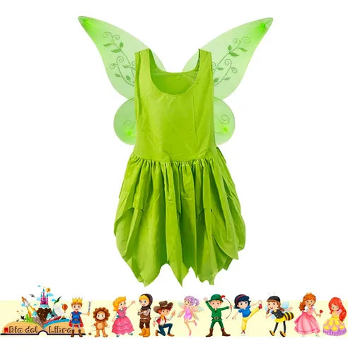 Disfraz Vestido Hada Cuento Infantil Dia Del Libro Halloween Verde