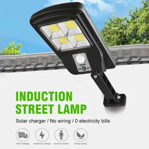 Foco Estilo Farol Solar Led Con Sensor De Movimiento Negro Blanco