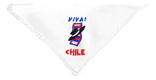 Pañuelo De Cueca Bordado Fiestas Patrias Danzas Viva Chile Blanco Viva Chile