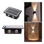 Pack De 2 Lámpara Solar Exterior 4 Led De Sensor Recargable Negro