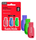 Triple Pack Pendrive Sandisk Usb 32gb Cruzer Blade 150mb/s Multicolor Cruzer Blade